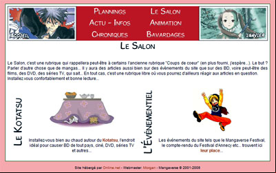 Le site de mangas (à) verse